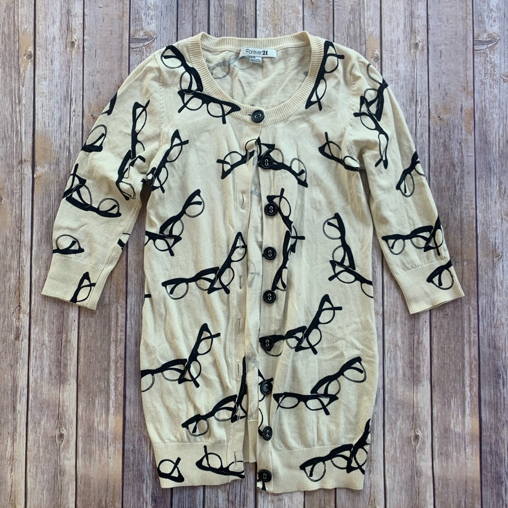 Cute Cream Button Down Cardigan from Forever21